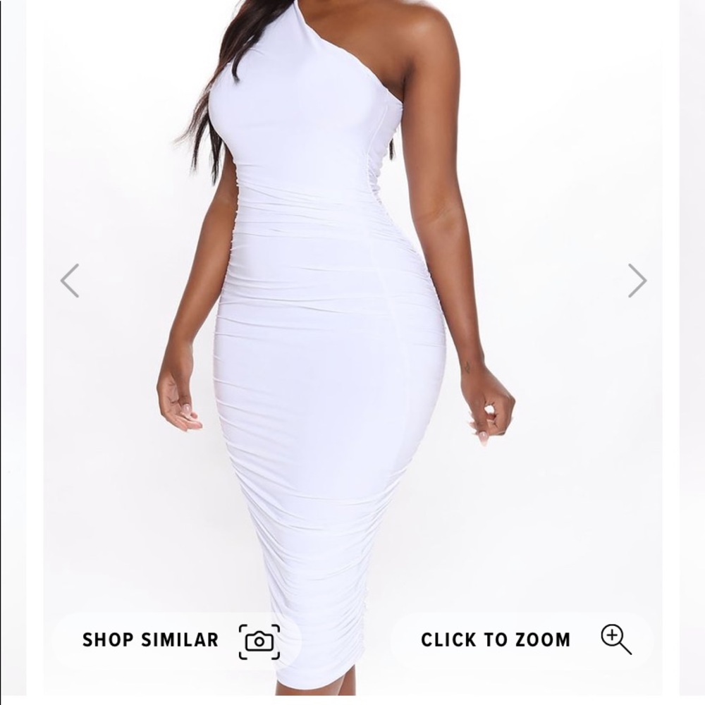 White ruched dress never worn
